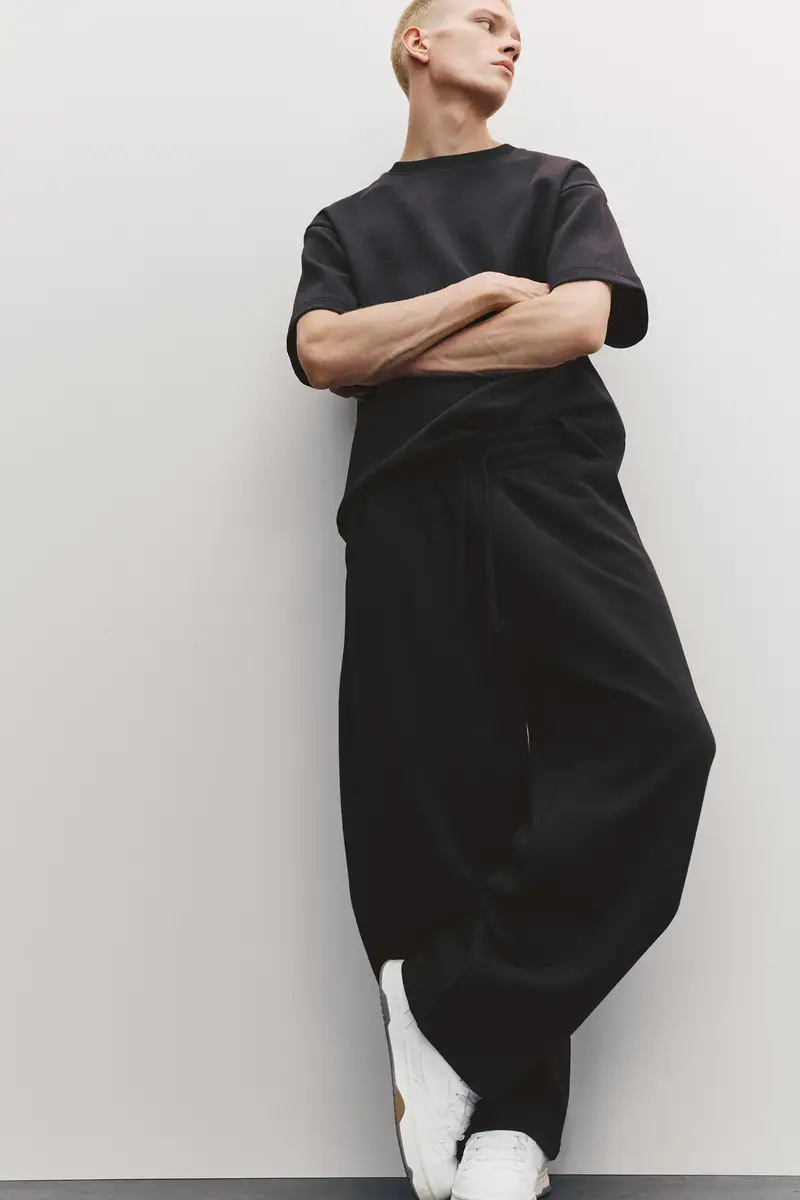 Pantaloni Tuta A Palloncino Interlock Nero