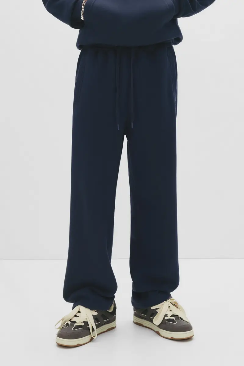 Pantaloni Tuta Baggy Basici Blu marino miniatura 3