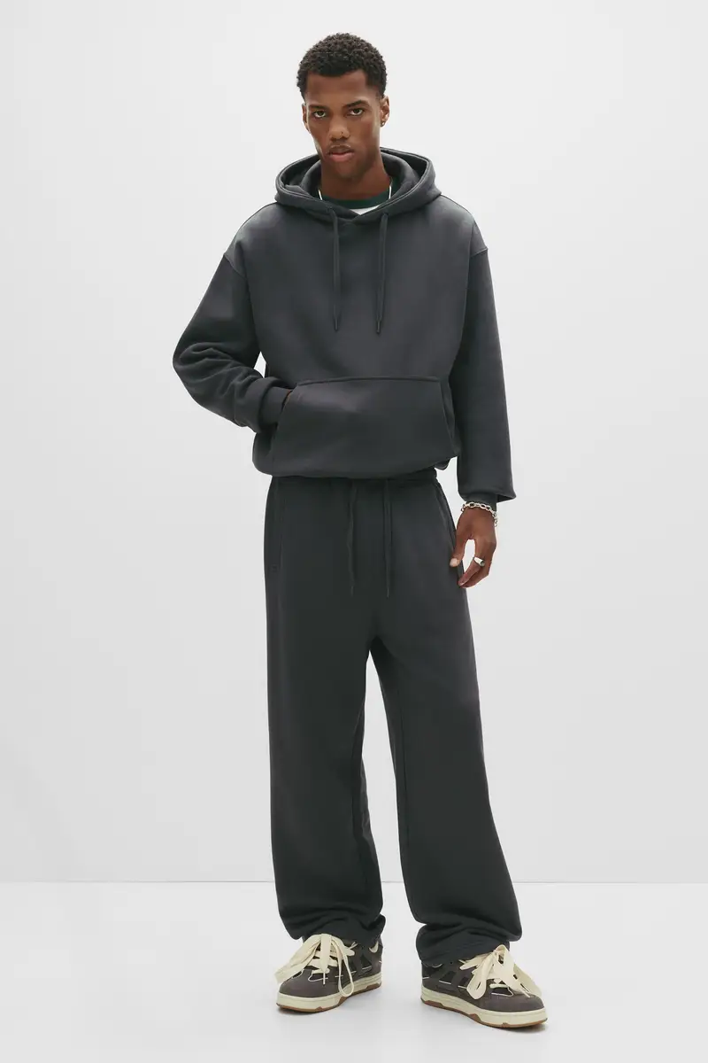 Pantaloni Tuta Baggy Basici Grigio antracite