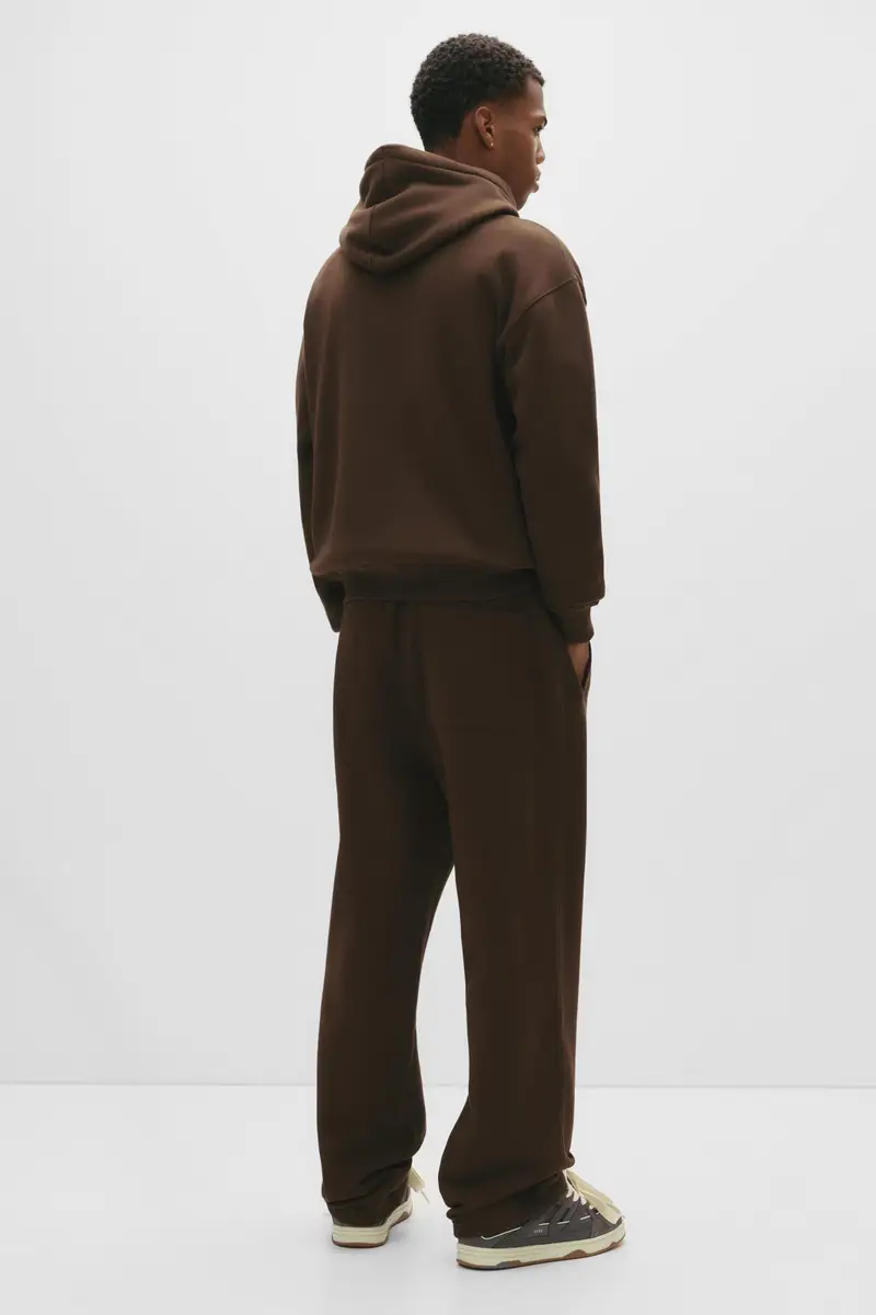 Pantaloni Tuta Baggy Basici Marrone miniatura 2