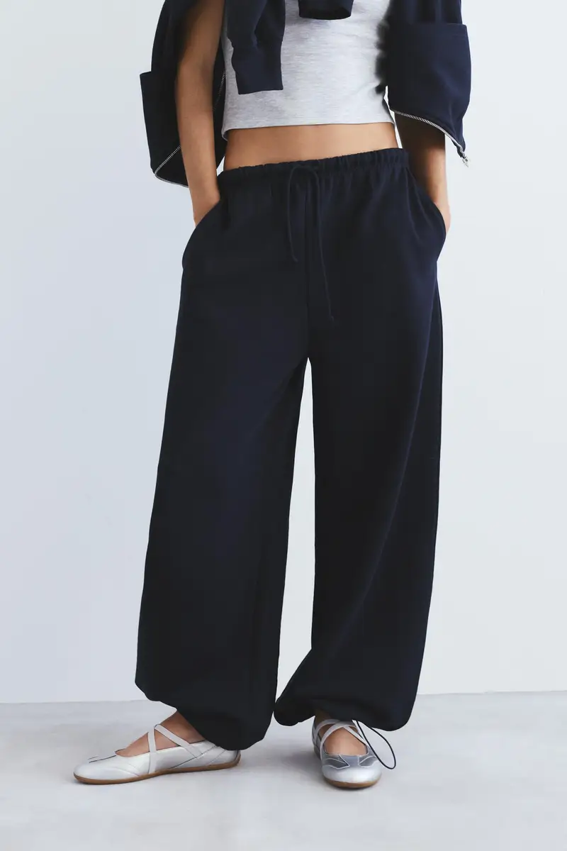 Pantaloni Tuta Gamba Larga Blu marino miniatura 2