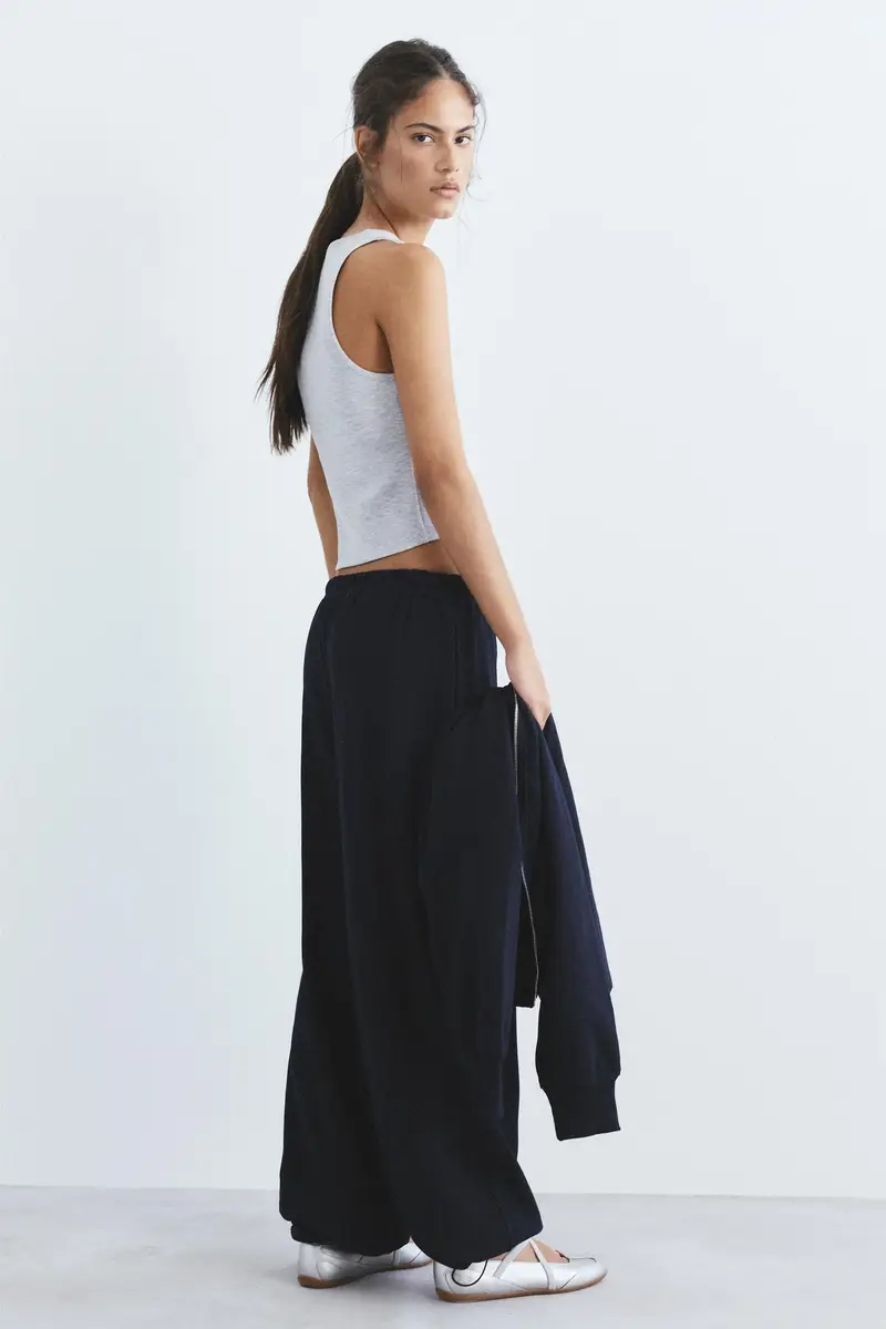 Pantaloni Tuta Gamba Larga Blu marino miniatura 3