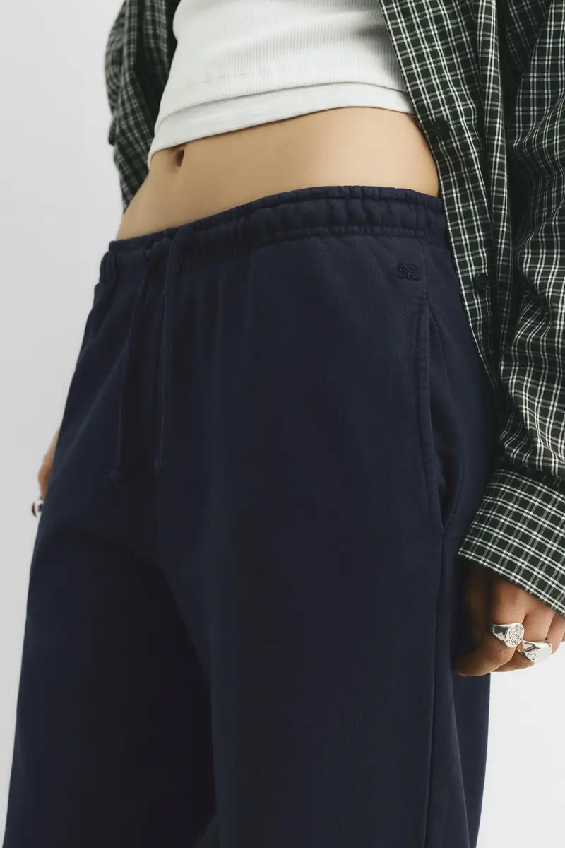 Pantaloni Tuta Gamba Larga Blu marino miniatura 3