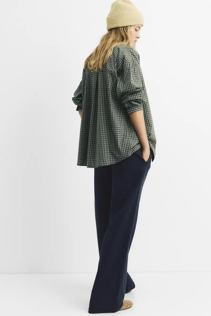 Pull&bear Pantaloni Tuta Gamba Larga Blu Marino miniatura 3