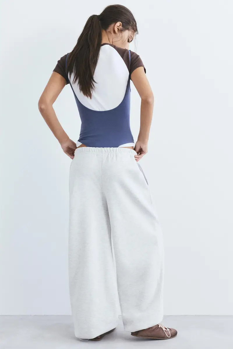 Pantaloni Tuta Gamba Larga Grigio vigoré miniatura 3