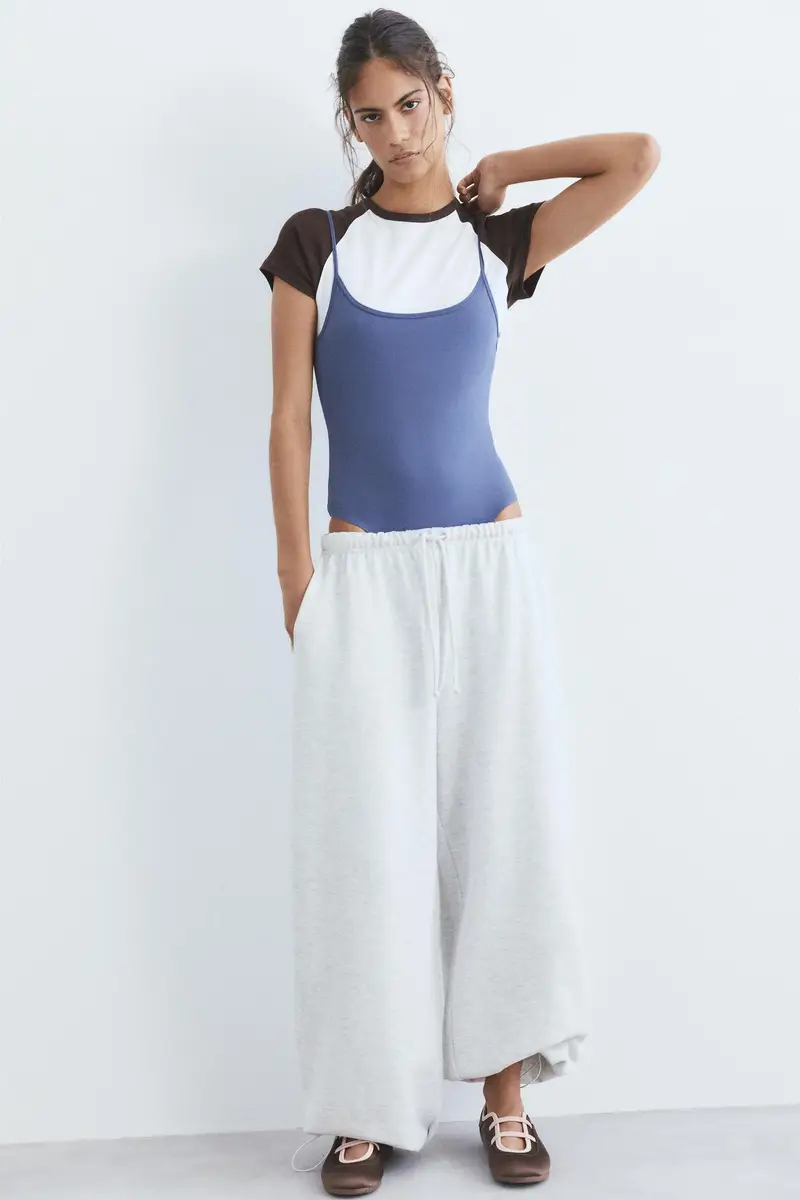 Pantaloni Tuta Gamba Larga Grigio vigoré