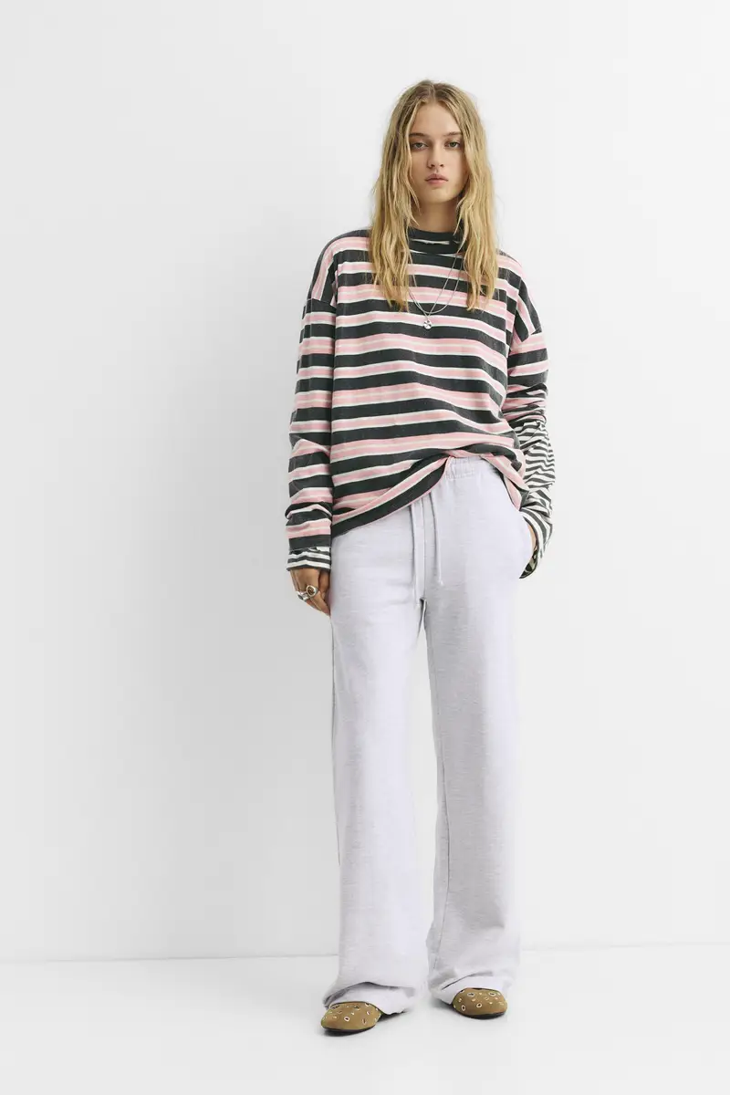 Pantaloni Tuta Gamba Larga Grigio vigoré