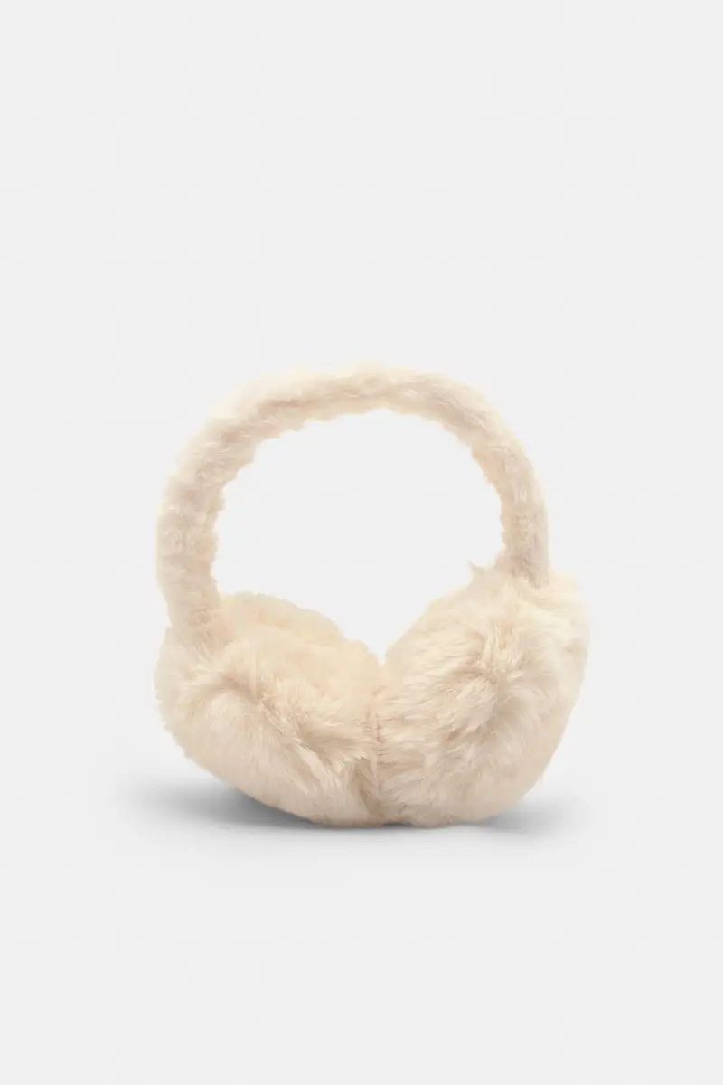 Paraorecchie In Pelliccia Sintetica Beige