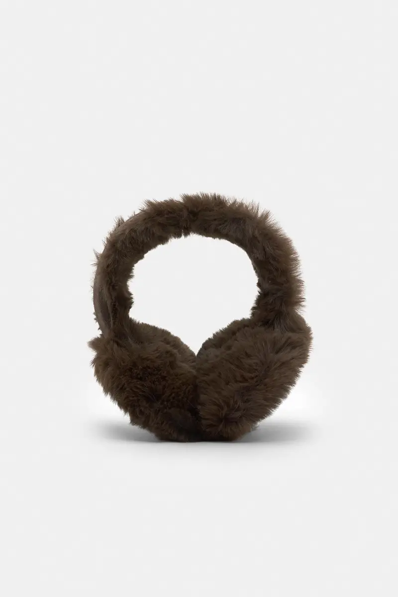 Paraorecchie In Pelliccia Sintetica Marrone oscuro