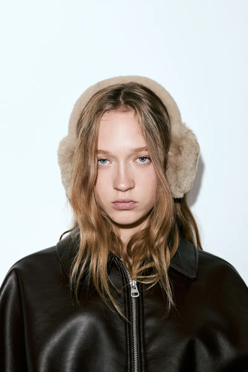 Paraorecchie In Pelliccia Sintetica Marrone topo miniatura 2