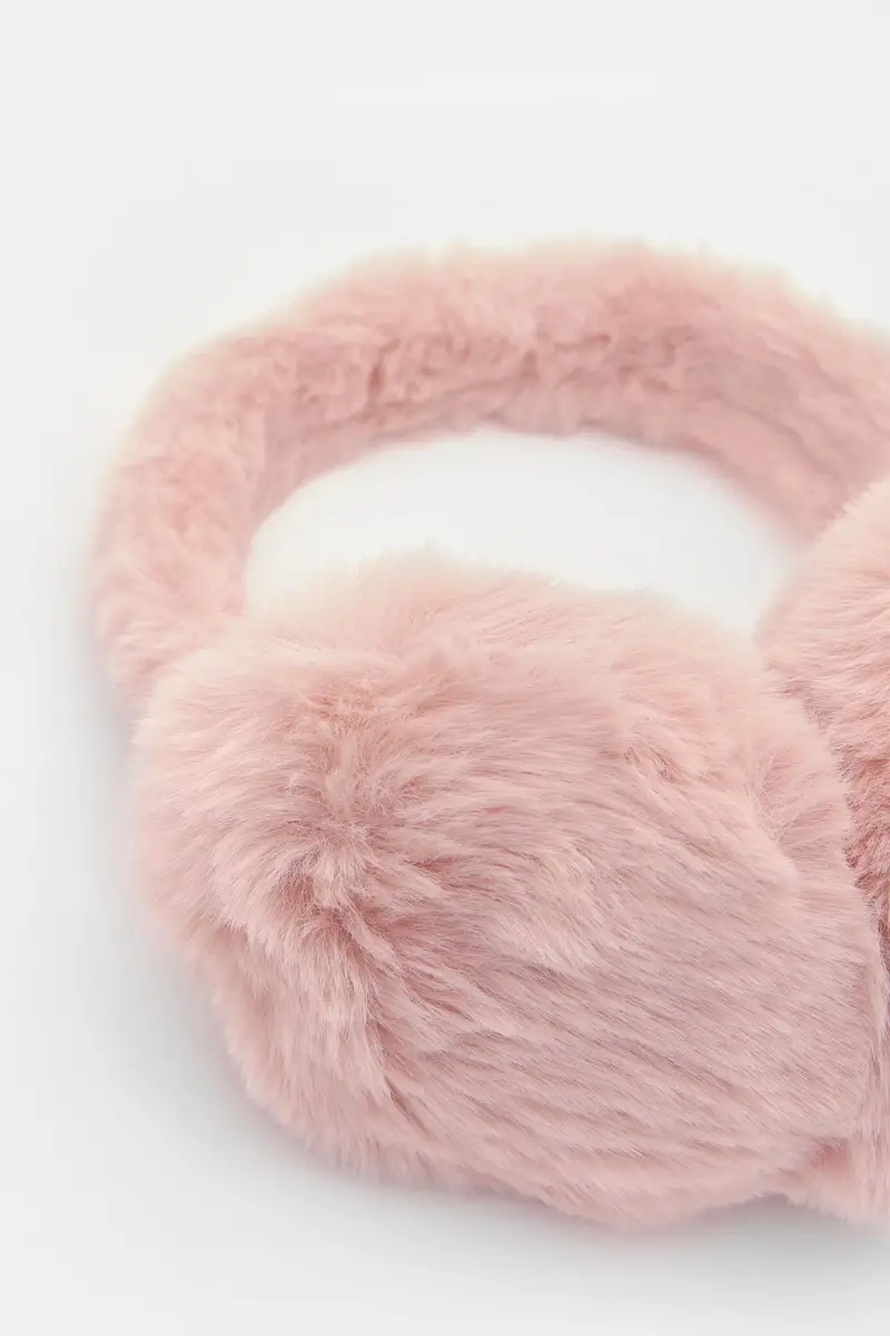 Paraorecchie In Pelliccia Sintetica Rosa miniatura 3