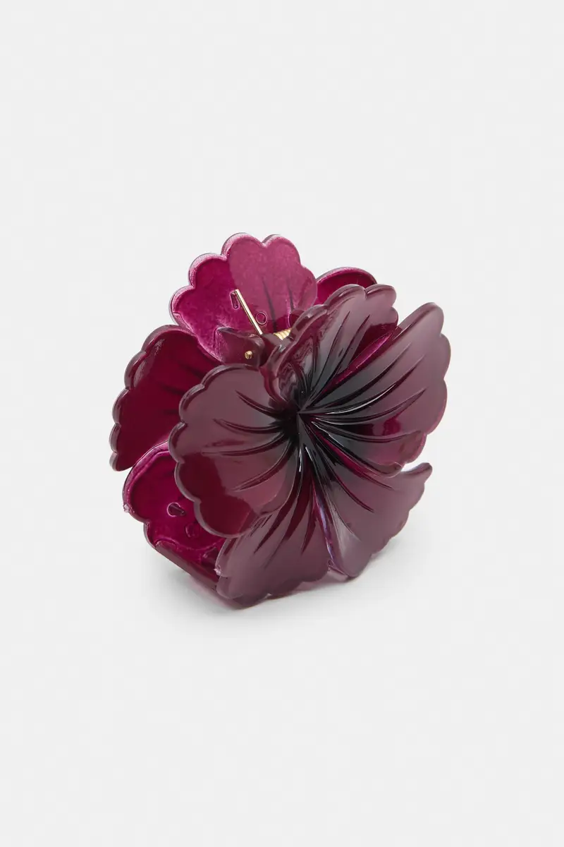 Pinza Per Capelli A Fiore Granata chiaro miniatura 2