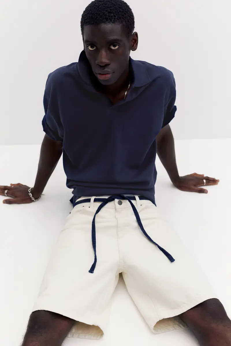 Polo A Maniche Corte Interlock Blu marino