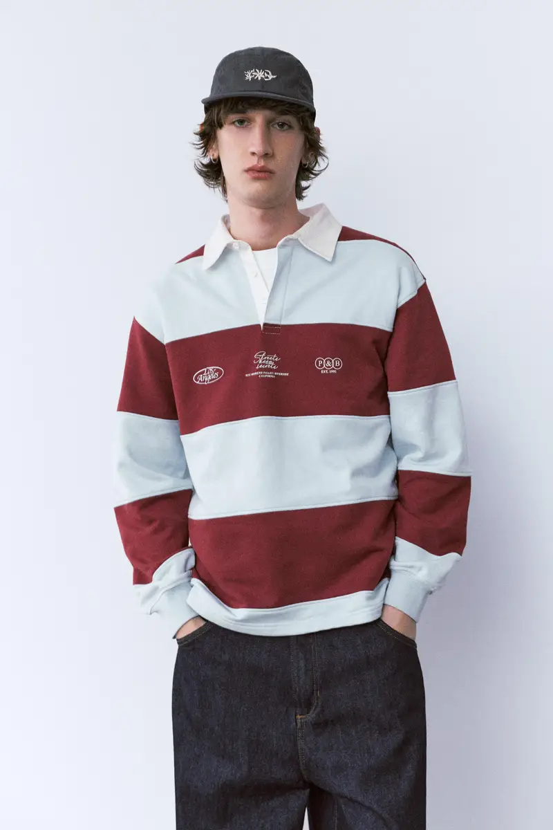 Pull&Bear Polo Bordeaux 4261219 miniatura 2