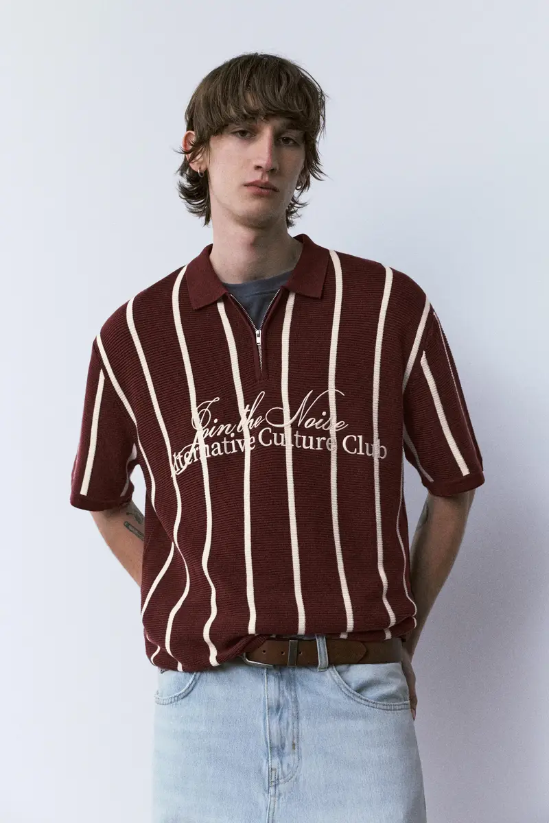 Pull&Bear Polo Bordeaux 4291885 miniatura 2