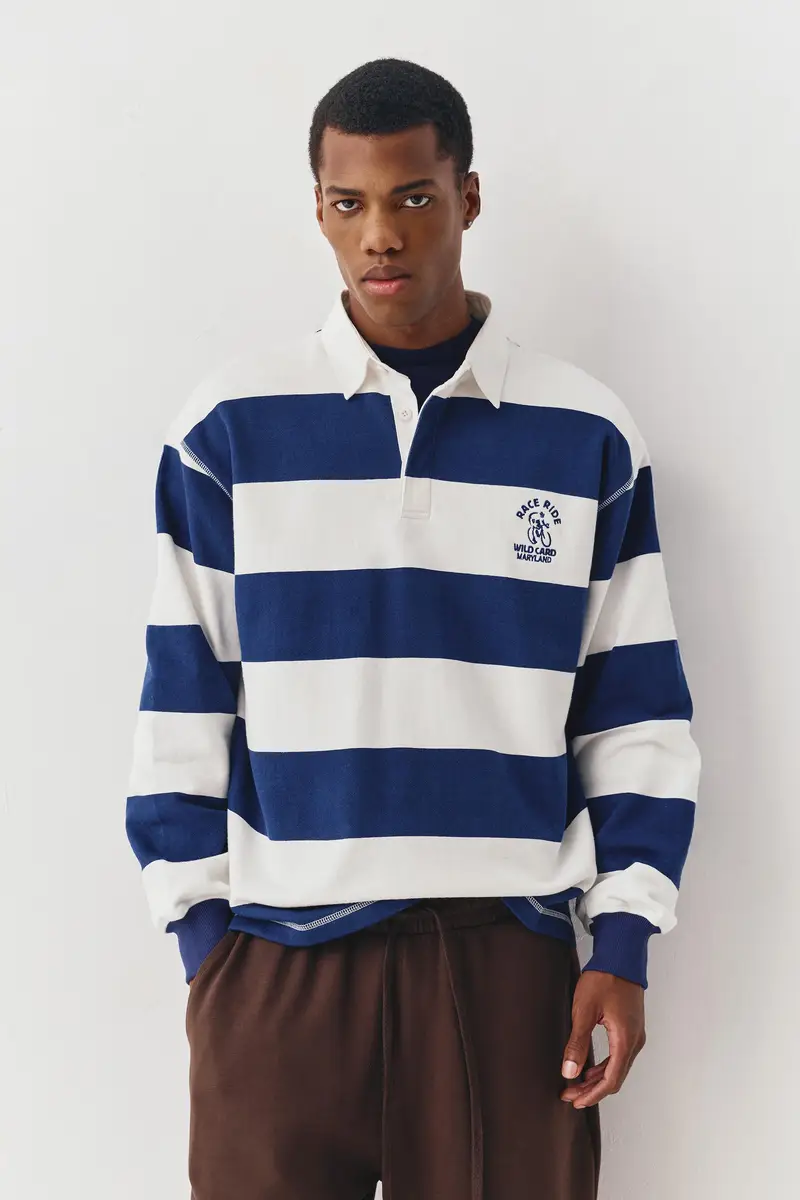 Pull&Bear Polo Blu 4113070 miniatura 2