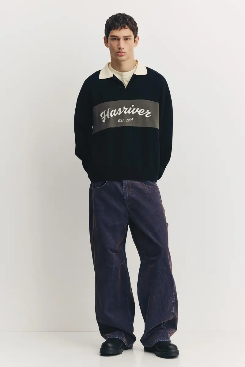 Pull&Bear Polo Nero 3963011 miniatura 2