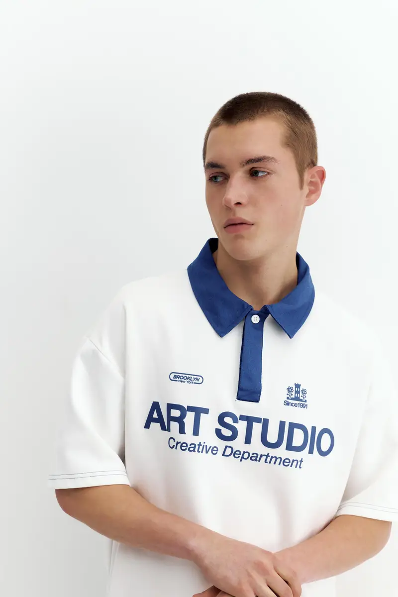 Pull&Bear Polo Bianco 4188926 miniatura 3