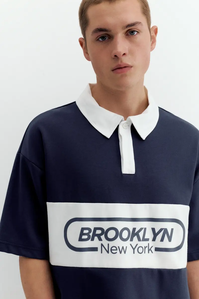 Pull&Bear Polo Blu 4188927 miniatura 3