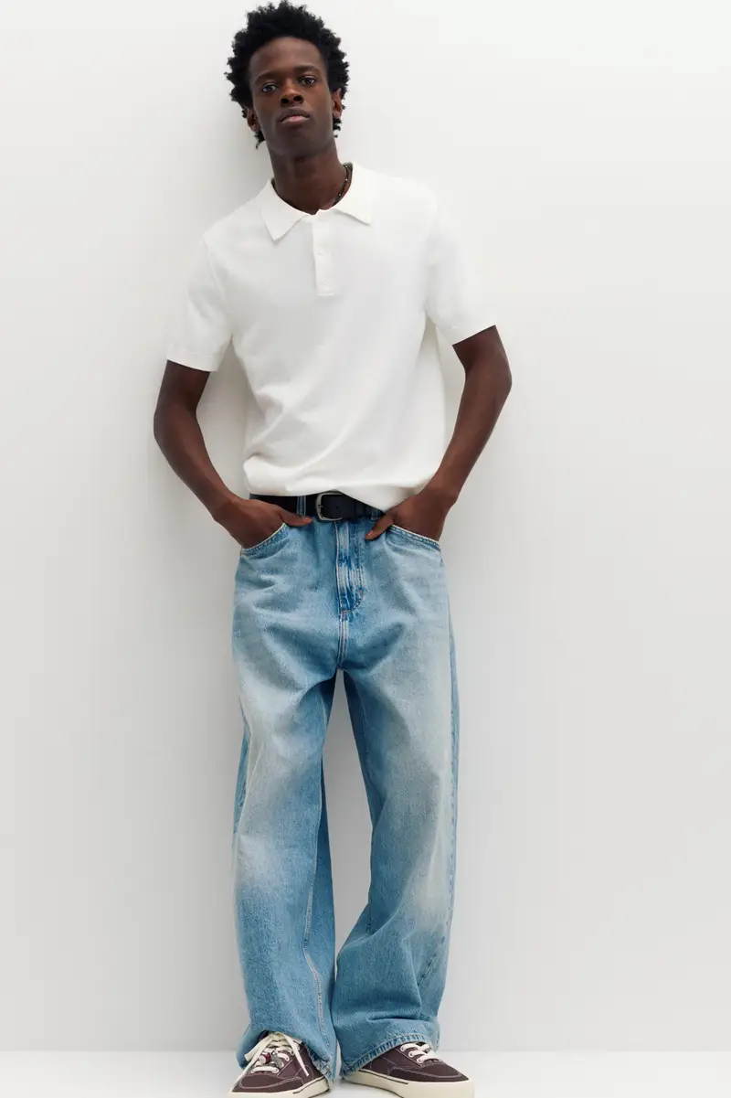 Polo In Maglia A Maniche Corte Bianco rotto