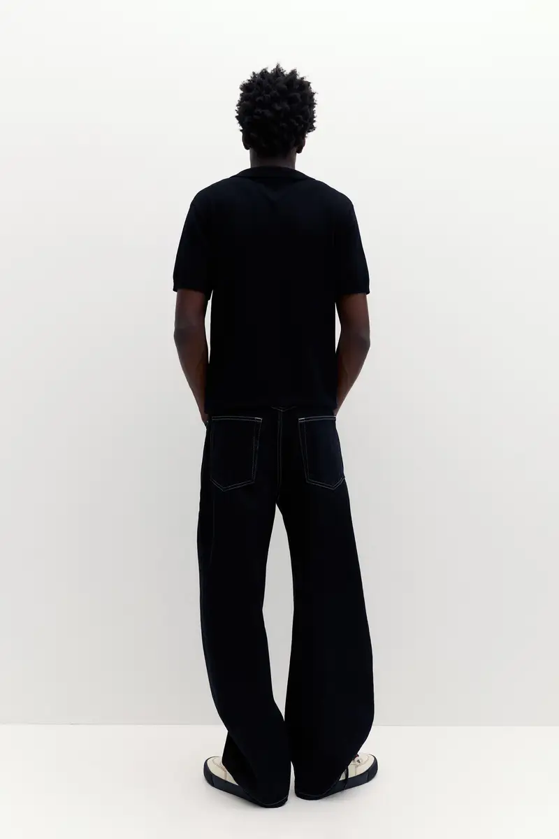 Polo In Maglia A Maniche Corte Nero miniatura 2