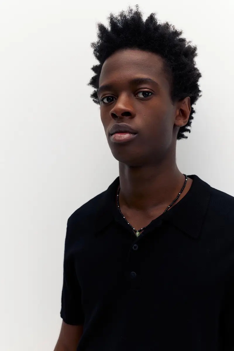 Polo In Maglia A Maniche Corte Nero miniatura 3