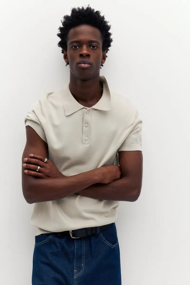 Polo In Maglia A Maniche Corte Sabbia