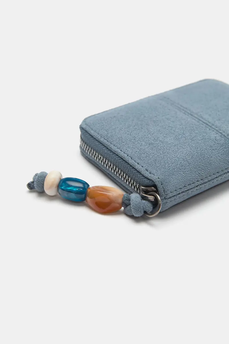 Portafogli Con Decorazione Azzurro miniatura 3