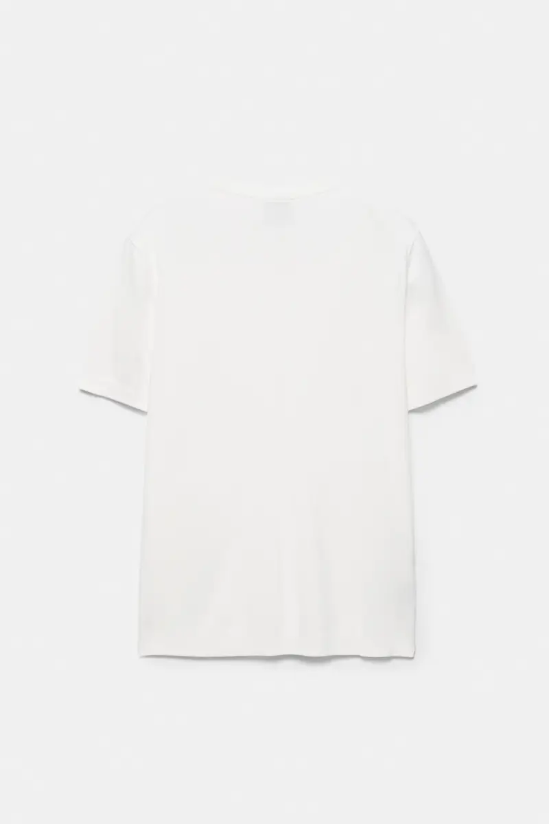 Pullover A Maniche Corte Bianco rotto miniatura 2