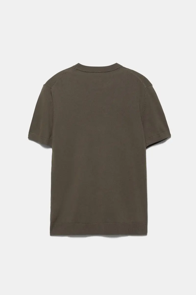 Pullover A Maniche Corte Marrone topo miniatura 2