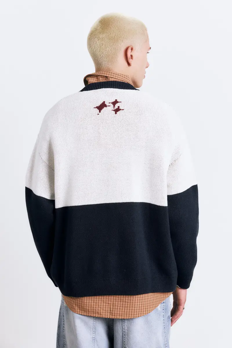 Pullover A Pannelli Stwd Bianco rotto miniatura 3