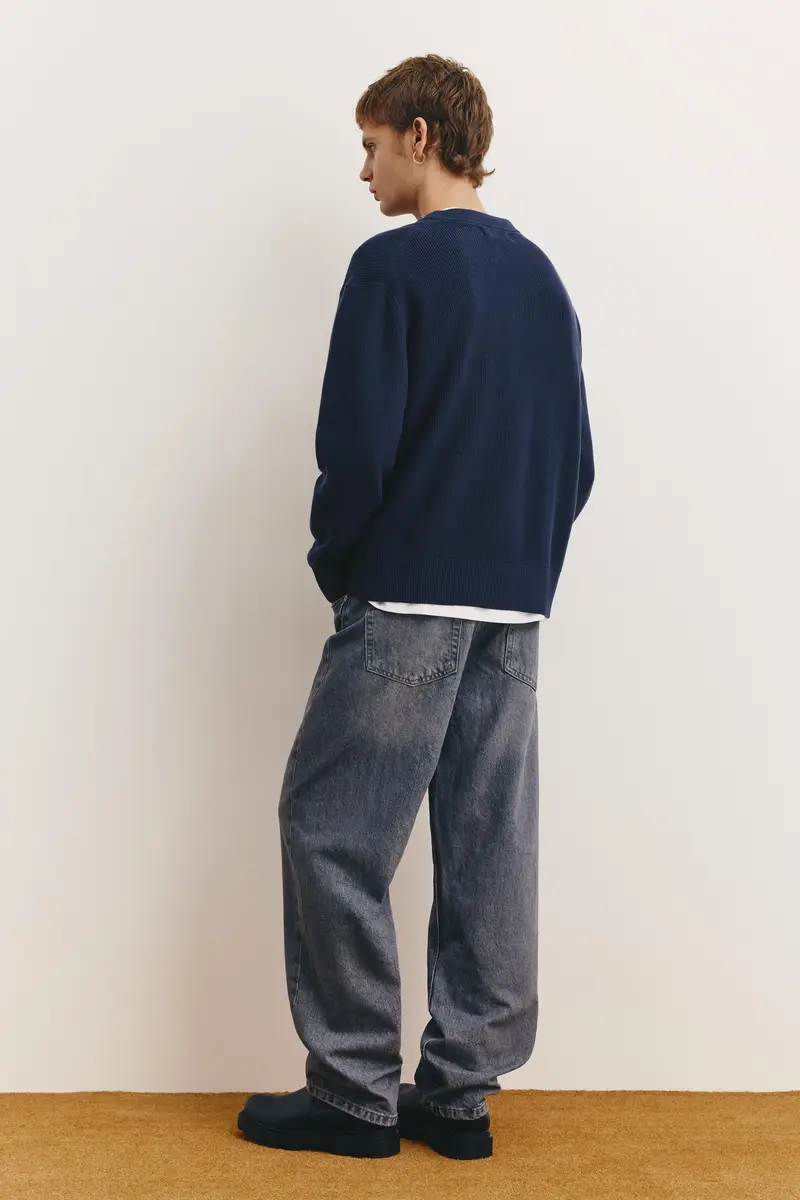 Pull&bear Pullover Collo Rotondo Blu miniatura 2