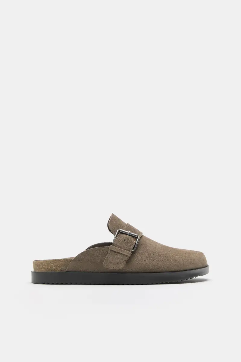 Sabot Con Fibbia In Pelle Marrone miniatura 2