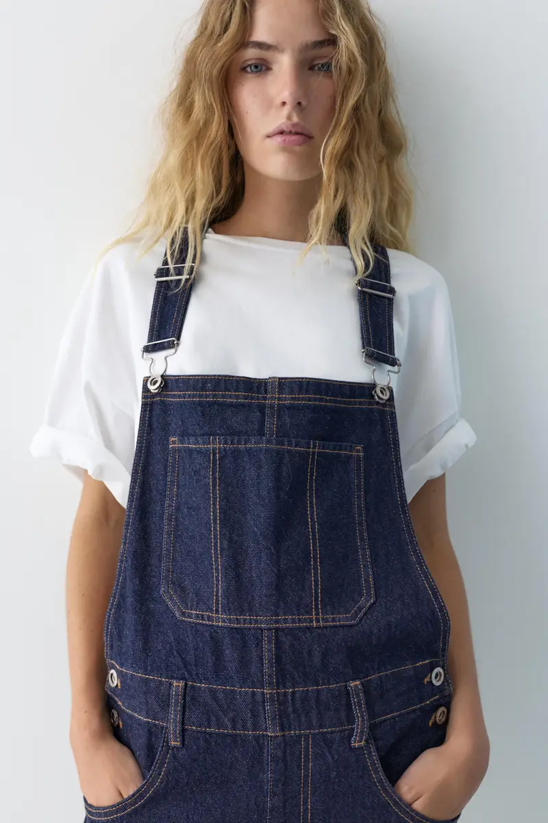 Pull&Bear Salopette Blu 4205831 miniatura 3