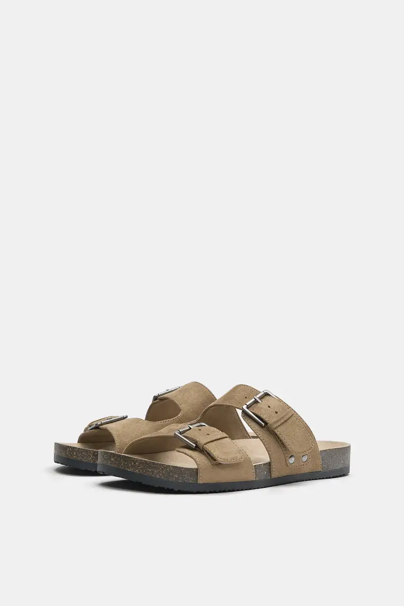 Sandali Con Fibbie Beige miniatura 2