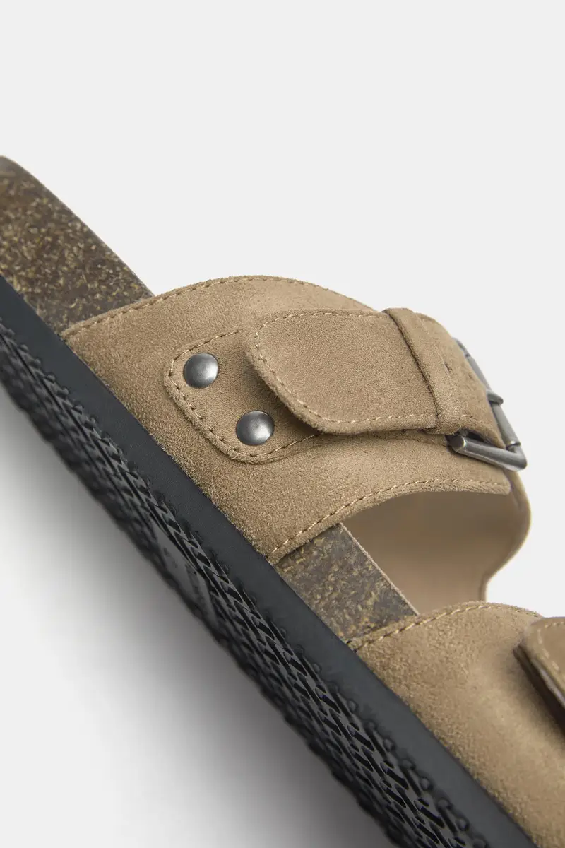 Sandali Con Fibbie Beige miniatura 3