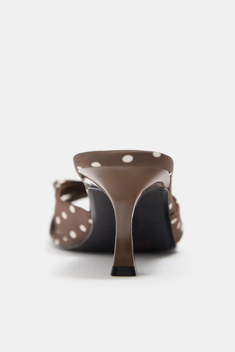 Sandali Con Tacco A Pois Marrone