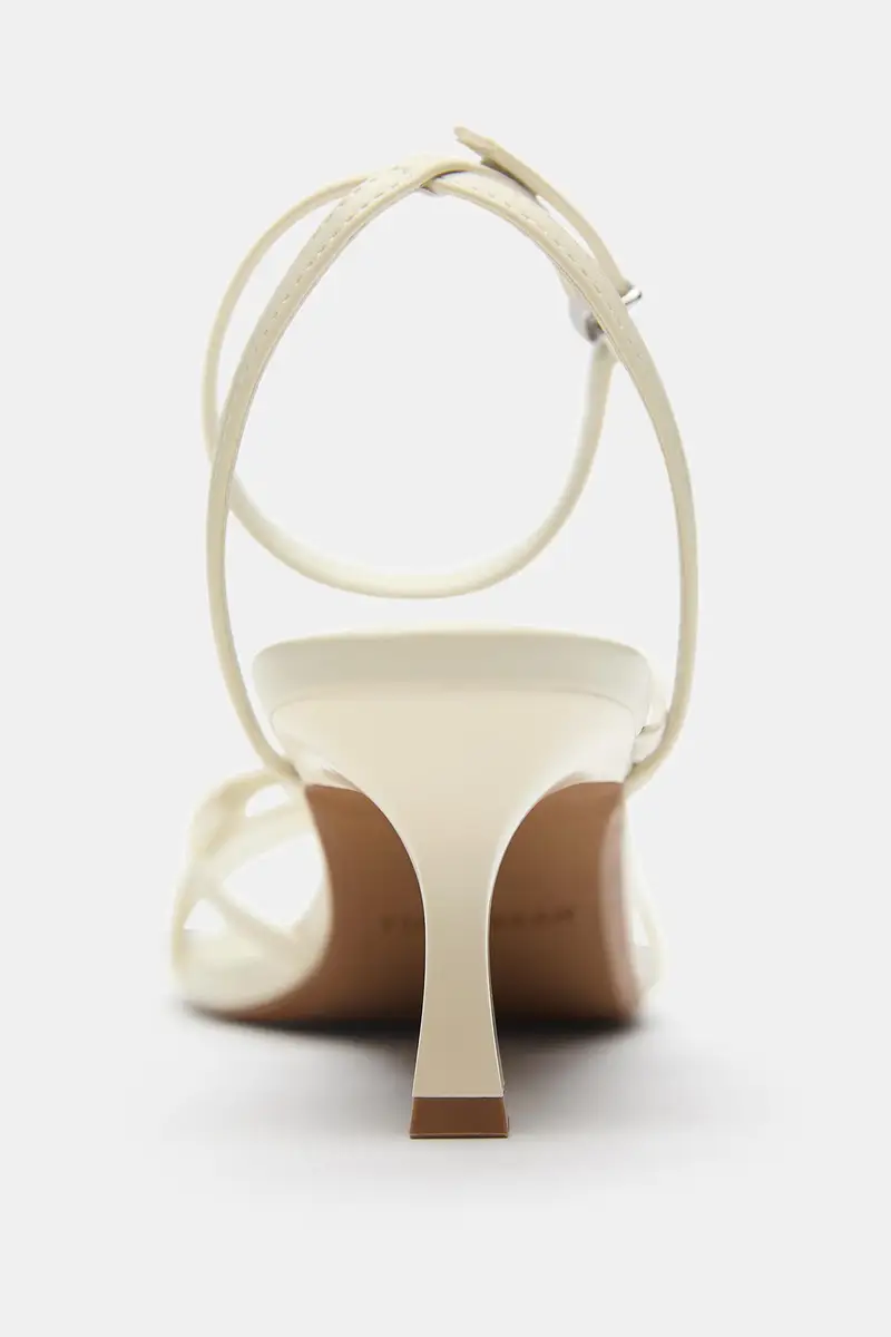 Sandali Con Tacco E Fascette Beige miniatura 3