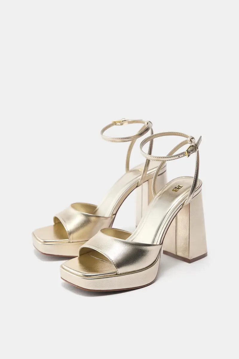 Pull&Bear Sandali con tacco Oro 4261343 miniatura 2