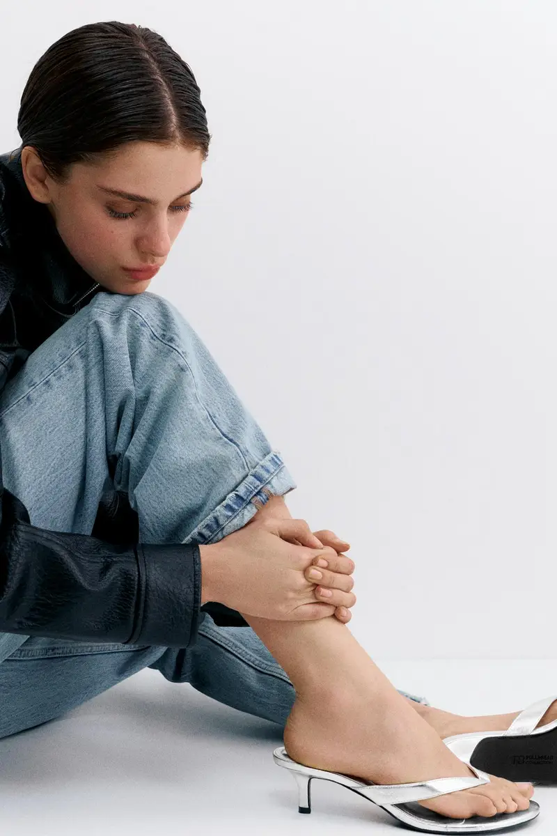 Sandali Con Tacco Metallizzati Argento