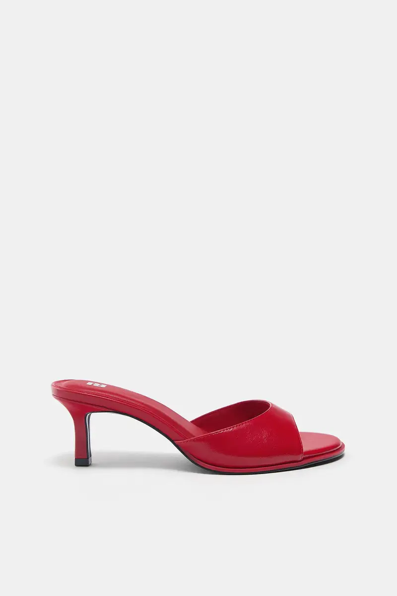 Sandali Con Tacco Mule Rosso
