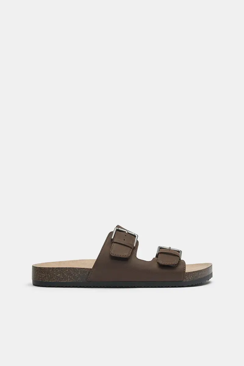 Sandali Fascette Fibbie Marrone