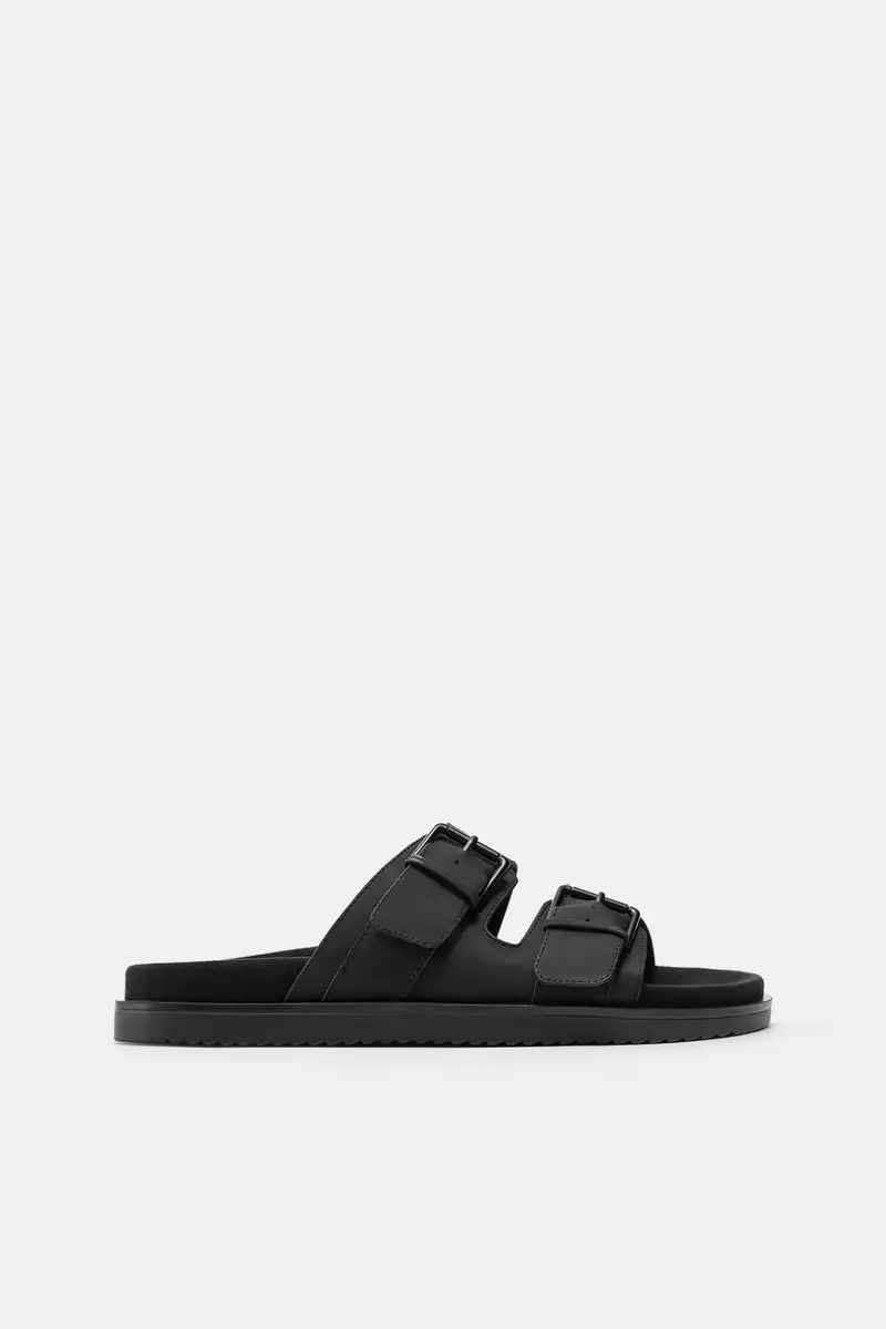 Sandali Fascette Fibbie Nero