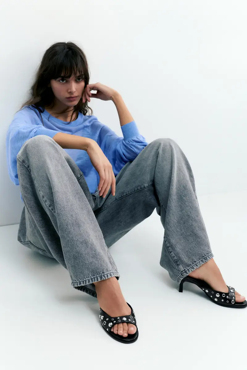 Sandali Tacco Borchie Nero