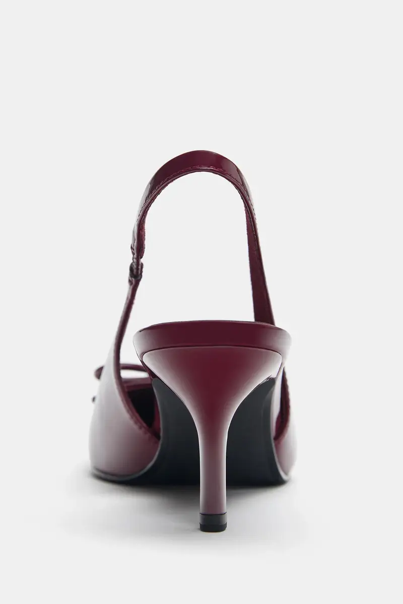 Scarpe Con Tacco Con Fiocco Bordeaux miniatura 3