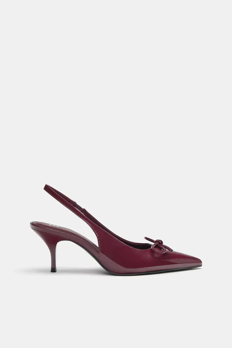 Scarpe Con Tacco Con Fiocco Bordeaux