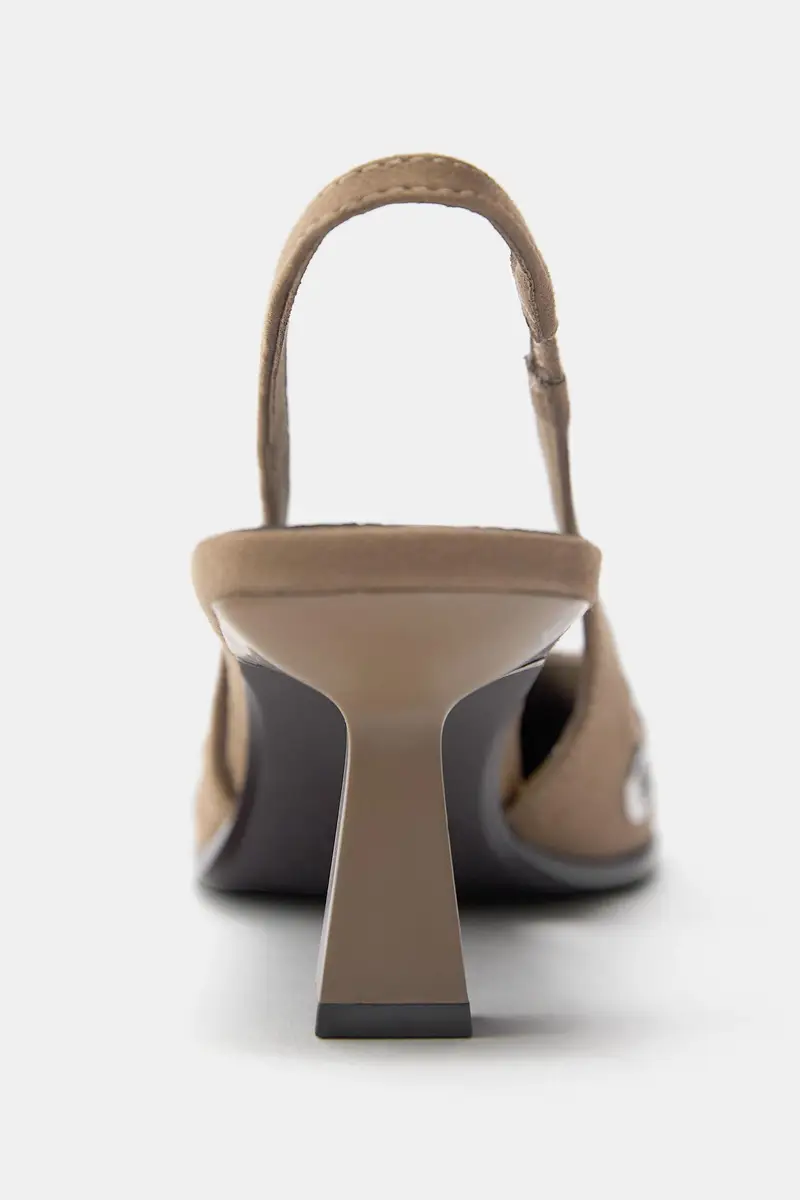 Scarpe Con Tacco E Borchie Marrone miniatura 3