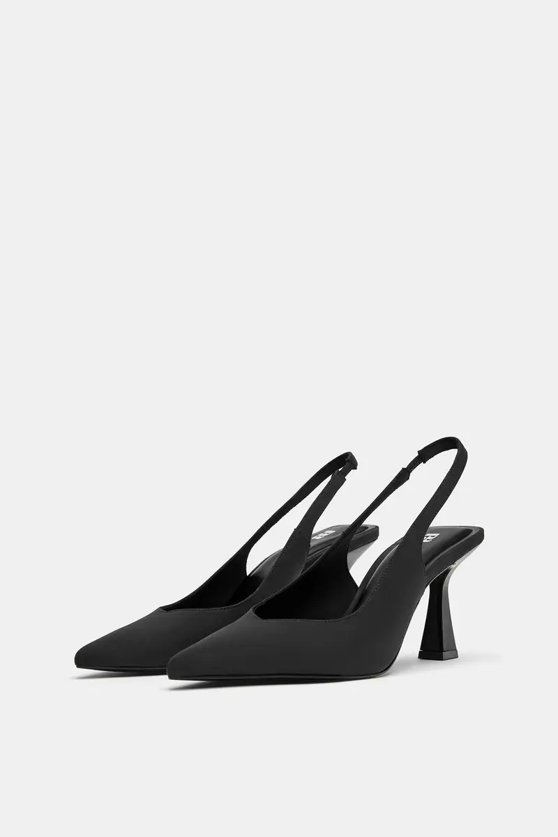 Scarpe Con Tacco In Nylon Nero miniatura 2