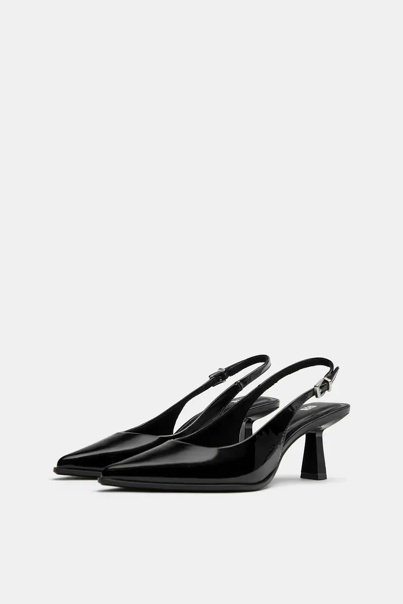 Scarpe Con Tacco In Vinile Nero miniatura 2