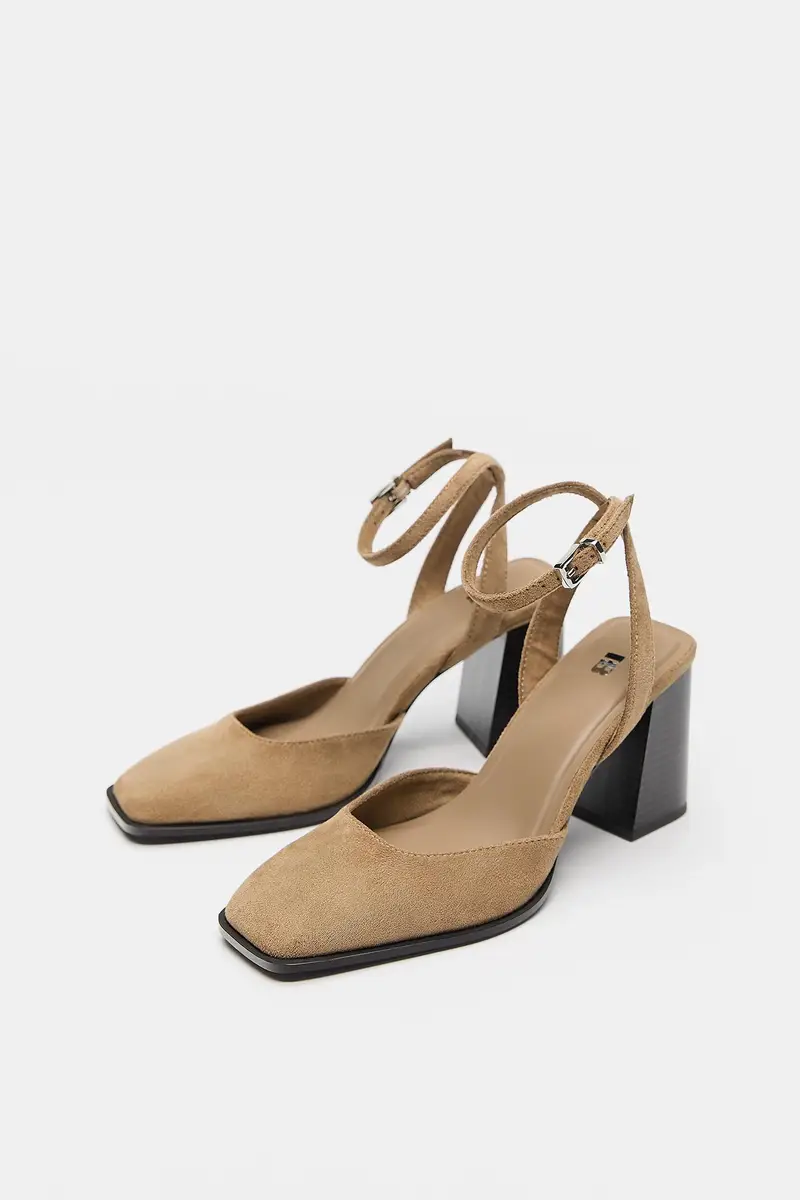 Scarpe Con Tacco Largo Cuoio miniatura 2